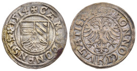 DEUTSCHE MÜNZEN. Kempten, Stadt. 1/2 Batzen 1514.

Haertle 554; Nau 37; Bernhart 397.

Condition: Fast vorzüglich.

Weight: 1,96 g.
Diameter: 21 mm.