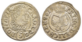 DEUTSCHE MÜNZEN. Liechtenstein, Fürstentum. Karl (1607-1627). 3 Kreuzer (Groschen) 1619. Troppau.

Divo 39; F. u. S. 3158.

Condition: Vorzüglich.

We...