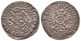 DEUTSCHE MÜNZEN. Salm- Kirburg, Grafschaft. Otto (1548-1607). 3 Kreuzer (Groschen) mit Titel Rudolfs II. Kirn.

Joseph 38.

Condition: Vorzüglich- ste...