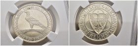 DEUTSCHE MÜNZEN. Weimarer Republik. 3 Reichsmark 1930 D. Rheinlandräumung. In US-Plastikholder der NGC mit der Bewertung MS 64.

Jaeger 345.

Conditio...