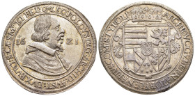 HABSBURGISCHE ERBLANDE- ÖSTERREICH. Erzherzog Leopold V (1619-1632). Reichstaler 1621. Hall (in Tirol). 

Dav. 3330; M./T. 422 var.; Voglh. 175 II.

C...