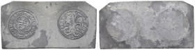 ÖSTERREICHISCHES KAISERREICH. Franz Joseph (1848-1916). Einseitiger Probe-Blei-Abschlag der Avers und Revers Seite des Milleniumsdukaten 1860 im Typ K...