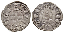 FRANCE. Provincial. Provence. Charles I d'Anjou (1246-1266). Denier Tournois.

Obv: +K·CO:P·FI·RE·F· around cross pattée. 
Rev: +PROVINCIALIS Châtel t...