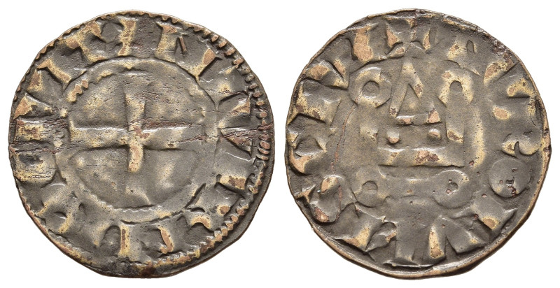 FRANCE. Contemporary imitation (ca. 12th - 13th centuries). Denier Tournois. Hyb...