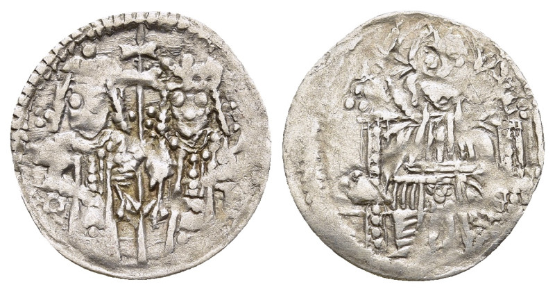 SERBIA. Stefan Uroš IV Dušan, with Elena (1331-1355). Half dinar.

Obv: Christ P...