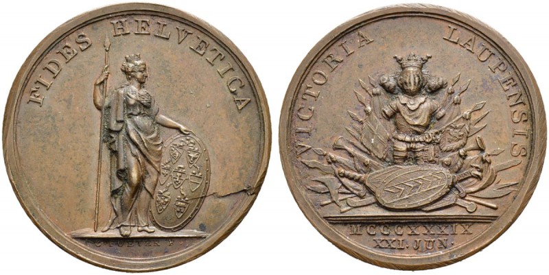 SCHWEIZ 
 Bern 
 Kupfermedaille 1789. Auf die 450-Jahrfeier der Schlacht bei L...