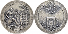 SCHWEIZ 
 Genf / Genève 
 Kanton 
 Versilberte Bronzemedaille 1894. Auf die Ausstellung der Industrie und der schönen Künste in Genf - Aussteller B...