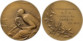 SCHWEIZ 
 Genf / Genève 
 Kanton 
 Bronzemedaille 1911. Prämienmedaille des TCS. 26.34 g. Selten. FDC.