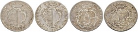 SCHWEIZ 
 Luzern 
 Vierteltaler (10 Batzen) 1782 & o. J. D.T.548a&b. HMZ 2-654a&c. Sehr schön.
 (2)