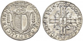 SCHWEIZ 
 Luzern 
 Viertelgulden (10 Schilling) 1796. 2.80 g. D.T. 559b. HMZ 2-658c. Vorzüglich.