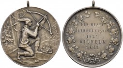 SCHWEIZ 
 Schützentaler, Schützenmedaillen & Schützenvaria 
 Gesamtschweiz / Diverse Medaillen 
 Silbermedaille 1925. Unbekannter Ort. Inschrift &q...