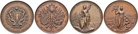SCHWEIZ 
 Schützentaler, Schützenmedaillen & Schützenvaria 
 Lots 
 Bronzemedaille 1892. Eidgenössisches Schützenfest in Glarus. Bronzemedaille 189...