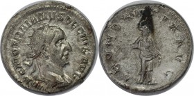 Römische Münzen, MÜNZEN DER RÖMISCHEN KAISERZEIT. ROM. TRAJANUS DECIUS. Antoninianus 250 n. Chr, 4 gms. Silber. RIC 10b. Stempelglanz