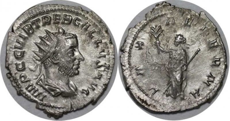 Römische Münzen, MÜNZEN DER RÖMISCHEN KAISERZEIT. ROM. TREBONIANUS GALLUS. Anton...