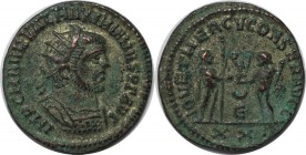 Römische Münzen, MÜNZEN DER RÖMISCHEN KAISERZEIT. Maximianus Herculius, 286-310 n.Chr. Antoninianus, Büste mit Strahlenkrone r. / Victoria von Jupiter...