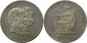 RDR – Habsburg – Österreich, KAISERREICH ÖSTERREICH. Franz Joseph I. (1848-1916). 2 Gulden 1879, zur Silberhochzeit. Silber. Fast Stempelglanz