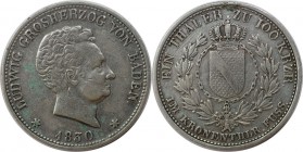 Altdeutsche Münzen und Medaillen, BADEN. BADEN-DURLACH. Ludwig (1818-1830). Kronentaler 1830, Silber. AKS 53. Sehr schön. Kl. Henkelspur?
