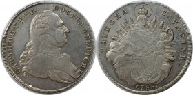 Altdeutsche Münzen und Medaillen, BAYERN / BAVARIA. Karl Theodor (1777-1799). Madonnentaler 1786, Silber. Dav. 1965. Vorzüglich, Justiert