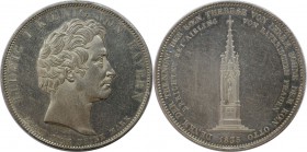 Altdeutsche Münzen und Medaillen, BAYERN / BAVARIA. Ludwig I (1825-1848). Denkmal bei Aibling. Geschichtstaler 1835, Silber. AKS 134. Vorzüglich, Einf...