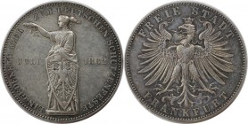Altdeutsche Münzen und Medaillen, FRANKFURT - STADT. Schützenfest. Gedenkthaler 1862, Silber. AKS 44. Vorzüglich