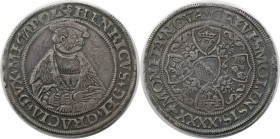 Altdeutsche Münzen und Medaillen, MECKLENBURG - STRELITZ. Heinrich V. (1503-1552). Taler 1540, Grevesmühlen. Silber. Vorzüglich-stempelglanz
