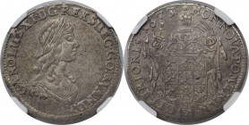Altdeutsche Münzen und Medaillen, POMERANIA. Karl XI 1660-1697(Schweden). 1/3 Taler 1673 DS, Unter schwedischer Besatzung Struck. Kleine Minze Randcli...