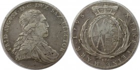 Altdeutsche Münzen und Medaillen, SACHSEN - ALBERTINE. Friedrich August III. (I.) (1763-1806-1827). Konv.-Taler 1795 IEC, Silber. Dav. 2701. Sehr schö...