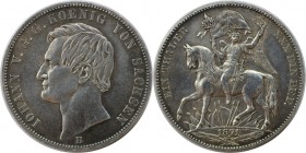 Altdeutsche Münzen und Medaillen, SACHSEN - ALBERTINE. Johann (1854-1873). Siegestaler 1871 B, Silber. AKS 159. Vorzüglich-stempelglanz