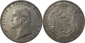 Altdeutsche Münzen und Medaillen, SACHSEN - COBURG - GOTHA. Ernst II. (1844-1893). Vereinstaler 1862 B, Silber. Sehr schön+