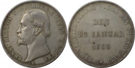Altdeutsche Münzen und Medaillen, SACHSEN - COBURG - GOTHA. Ernst II. (1844-1893). Regierungsjubiläum. Vereinstaler 1869 B, Silber. Sehr schön+