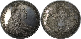 Altdeutsche Münzen und Medaillen, SCHWÄBISCH HALL. Taler 1746, Nürnberg, Belorbeertes Brustbild Kaiser Franz I. im Harnisch nach rechts // Drei Wappen...