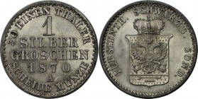 Altdeutsche Münzen und Medaillen, Schwarzburg-Sondershausen. Günther Friedrich Karl II. (1835-1880). Silbergroschen 1870 A, Silber. J. 73, AKS 39. Fas...
