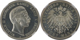 Deutsche Münzen und Medaillen ab 1871, REICHSSILBERMÜNZEN, Preußen, Wilhelm II (1888-1918). 5 Mark 1892 A, Berlin, Silber. 27.74 g. Jaeger 104. NGC PF...