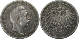 Deutsche Münzen und Medaillen ab 1871, REICHSSILBERMÜNZEN, Preußen. Wilhelm II (1888-1918). 5 Mark 1894 A, Silber. Jaeger 104. Sehr Schön. Kratzer....