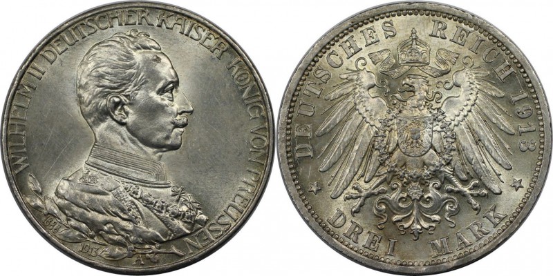 Deutsche Münzen und Medaillen ab 1871, REICHSSILBERMÜNZEN, Preußen. Wilhelm II (...