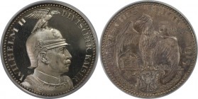 Deutsche Münzen und Medaillen ab 1871, REICHSSILBERMÜNZEN, Preußen, Wilhelm II (1888-1918). Silber Probe Medaille 1913 G, Sch-114 G2. PCGS SP-64
