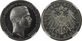 Deutsche Münzen und Medaillen ab 1871, REICHSSILBERMÜNZEN, Sachsen-Coburg-Gotha, Carl Eduard (1900-1918). 2 Mark 1905 A, Berlin, Zur Volljährigkeit. S...