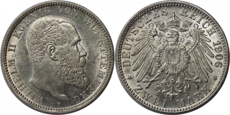 Deutsche Münzen und Medaillen ab 1871, REICHSSILBERMÜNZEN, Württemberg. Wilhelm ...