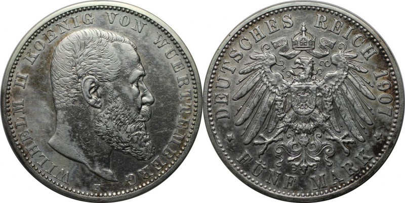 Deutsche Münzen und Medaillen ab 1871, REICHSSILBERMÜNZEN, Württemberg, Wilhelm ...