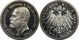 Deutsche Münzen und Medaillen ab 1871, REICHSSILBERMÜNZEN, Mecklenburg-Strelitz, Adolf Friedrich V (1904-1914). 2 Mark 1905 A, Silber. Jaeger 91. Poli...