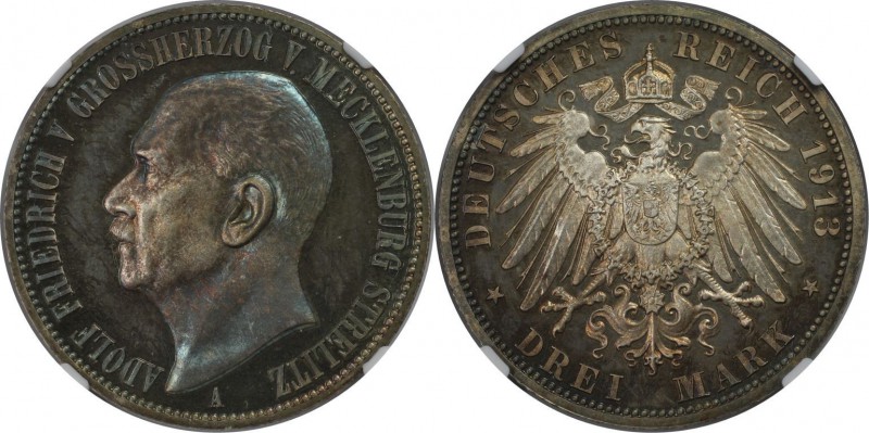 Deutsche Münzen und Medaillen ab 1871, REICHSSILBERMÜNZEN, Mecklenburg-Strelitz,...