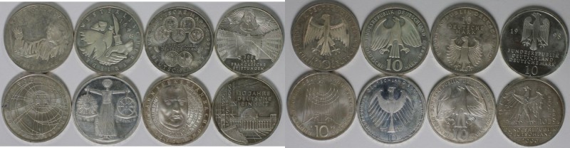 Deutsche Münzen und Medaillen ab 1945, Lots und Sammlungen. BRD. 10 Mark 1992 (J...