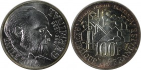 Europäische Münzen und Medaillen, Frankreich / France. 100 Jahre Roman "Germinal" von Emile Zola. 100 Francs 1985, Silber. KM 957. UNC