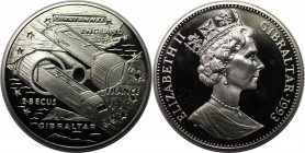 Europäische Münzen und Medaillen, Gibraltar. Euro Tunnel. 2.8 Ecus 1993, Kupfer-Nickel. KM 478. Stempelglanz