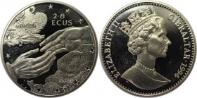 Europäische Münzen und Medaillen, Gibraltar. Clasping hands. 2.8 Ecus 1994, Kupfer-Nickel. KM 484. Stempelglanz