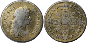 Europäische Münzen und Medaillen, Großbritannien / Vereinigtes Königreich / UK / United Kingdom. Charles II. Shilling 1668, Vergoldet. KM 427.1. Spink...