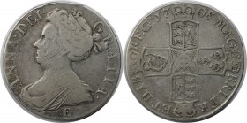 Europäische Münzen und Medaillen, Großbritannien / Vereinigtes Königreich / UK / United Kingdom. Anne (1702-1714). Crown 1708 E, Silber. KM 526.1. Seh...