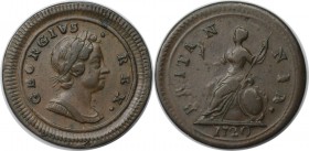 Europäische Münzen und Medaillen, Großbritannien / Vereinigtes Königreich / UK / United Kingdom. George I. (1714-1727). Farthing 1720, Kupfer. KM 556,...