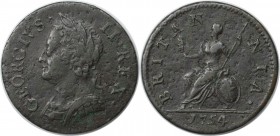 Europäische Münzen und Medaillen, Großbritannien / Vereinigtes Königreich / UK / United Kingdom. George II. (1727-1760). Farthing 1754, Kupfer. KM 581...