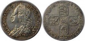 Europäische Münzen und Medaillen, Großbritannien / Vereinigtes Königreich / UK / United Kingdom. George II. (1727-1760). Sixpence (6 Pence) 1757, Silb...